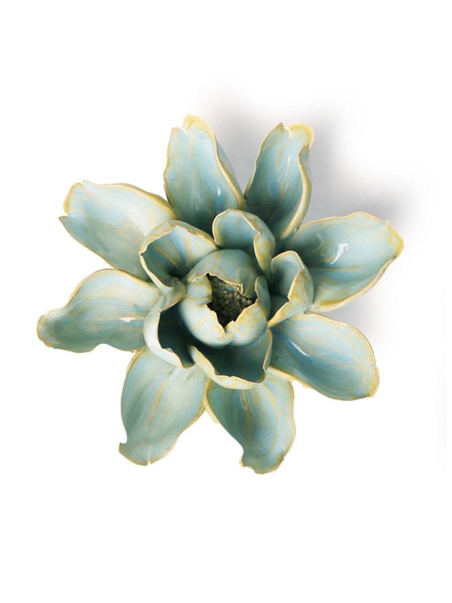 Ceramic Flower Robin's Egg Blue Aurora Water Lily