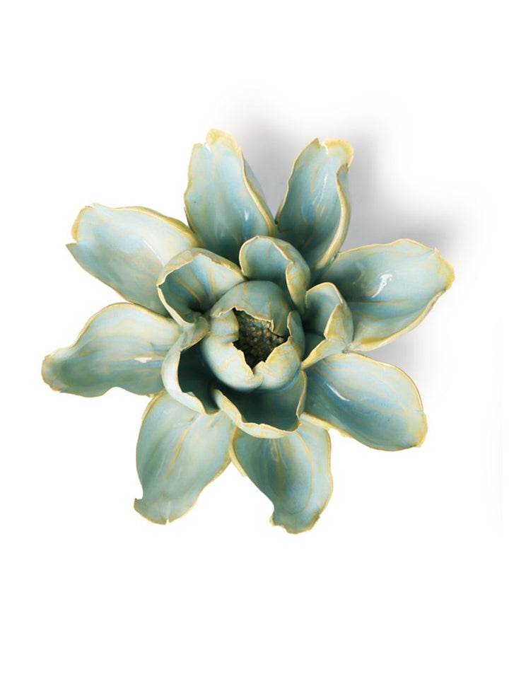 Ceramic Flower Robin's Egg Blue Aurora Water Lily