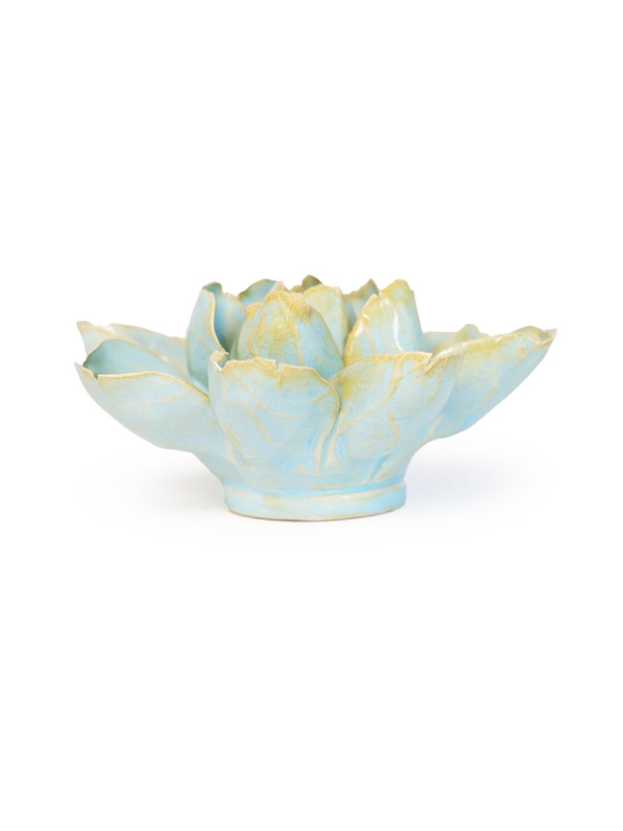 Ceramic Flower Robin's Egg Blue Aurora Water Lily