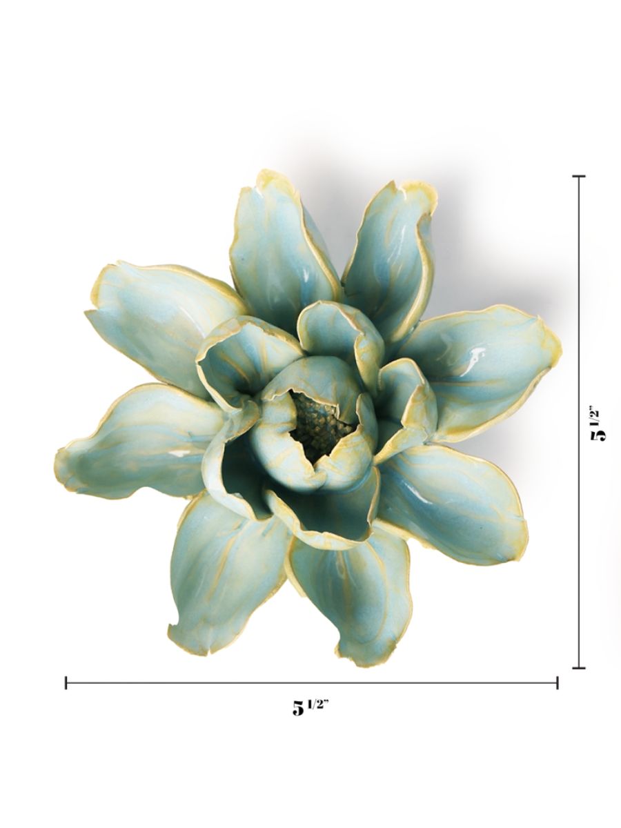 Ceramic Flower Robin's Egg Blue Aurora Water Lily