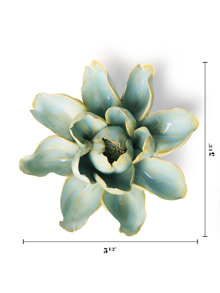 Ceramic Flower Robin's Egg Blue Aurora Water Lily