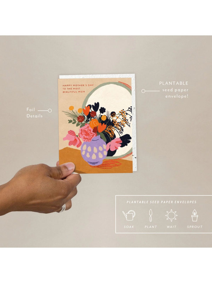 Most Beautiful Mom - Seeded Mother's Day Card
