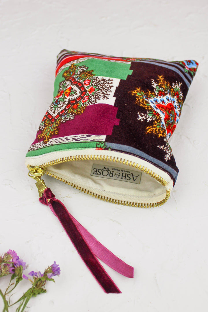 Bohemian Rhapsody Velvet Square Zip Pouch
