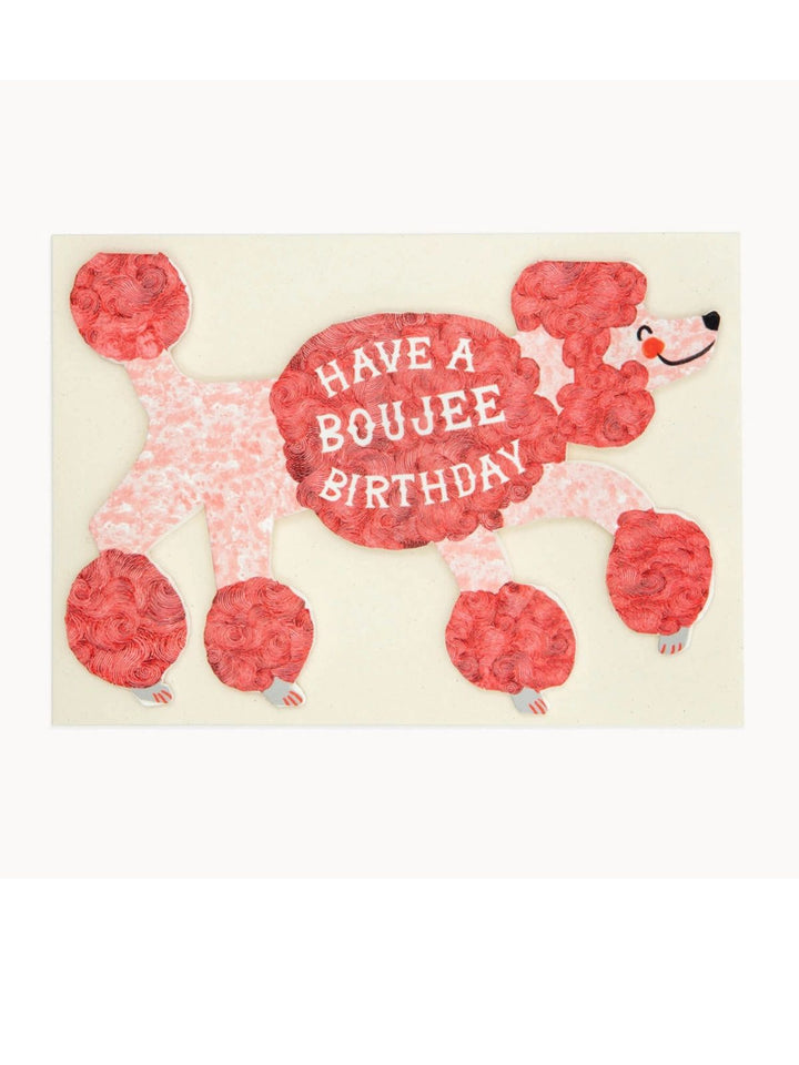 Boujee Birthday Poodle Greeting Card