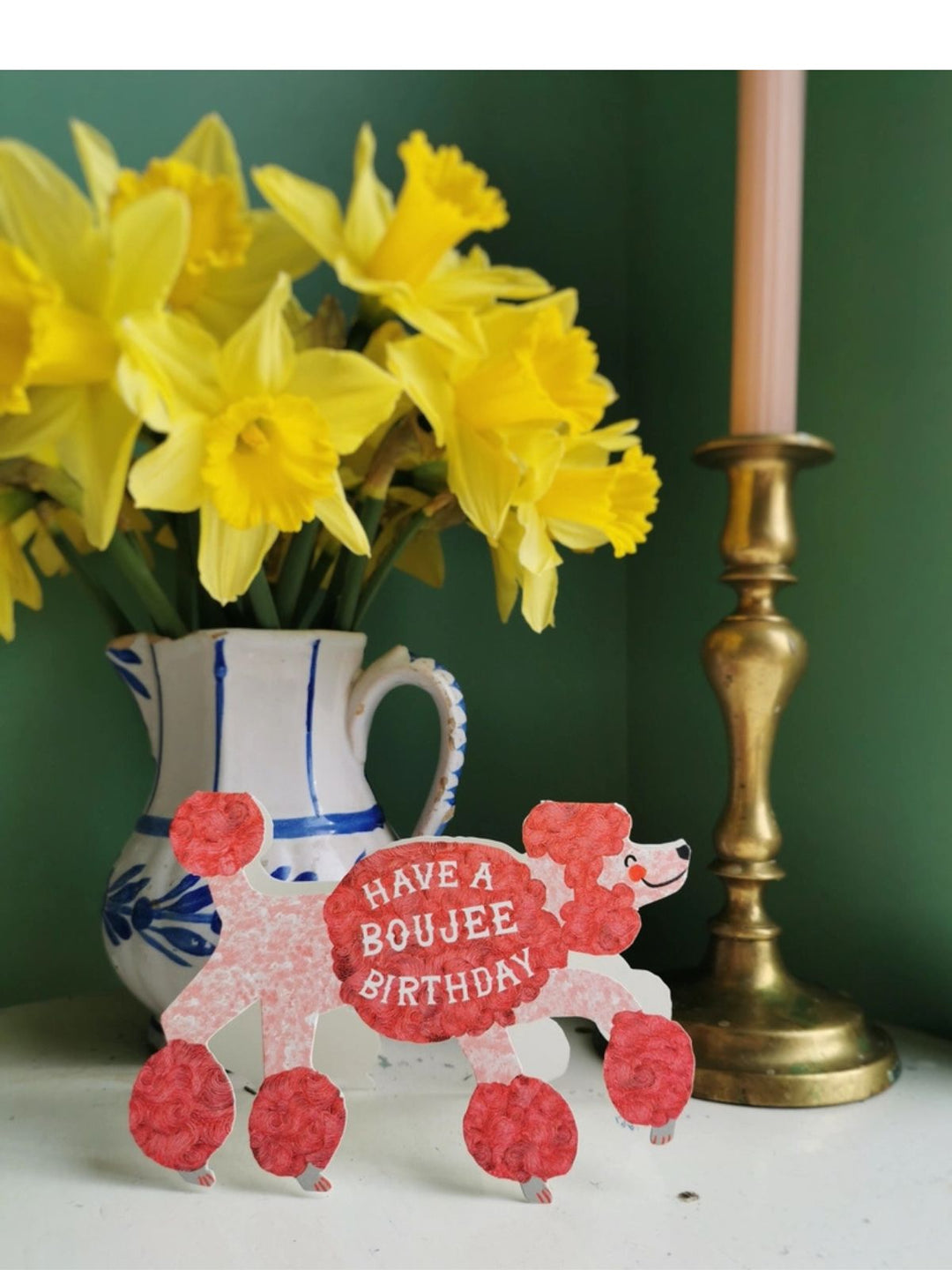 Boujee Birthday Poodle Greeting Card