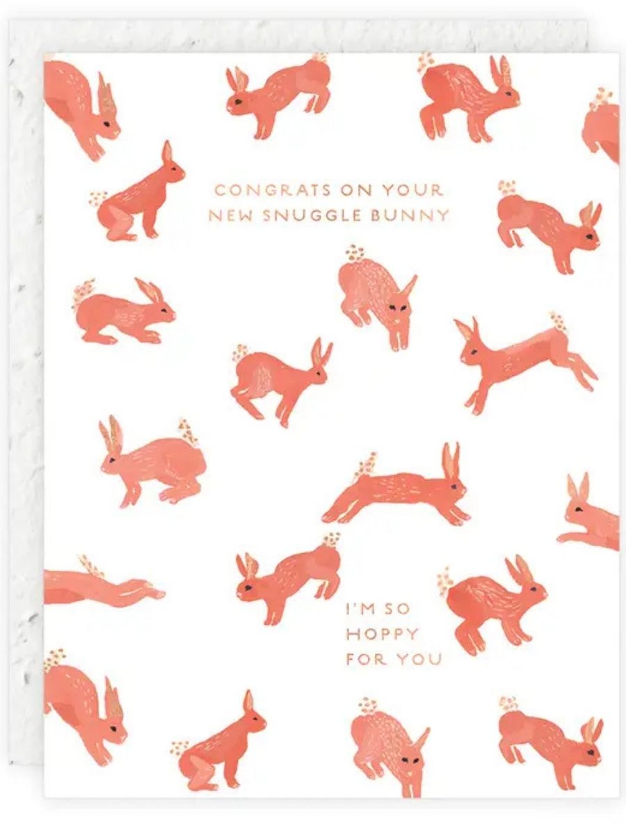 New Snuggle Bunny - Seeded Baby Card