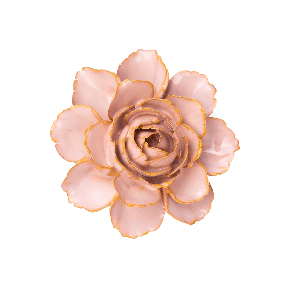 Ceramic Flower Rose Pink Camellia