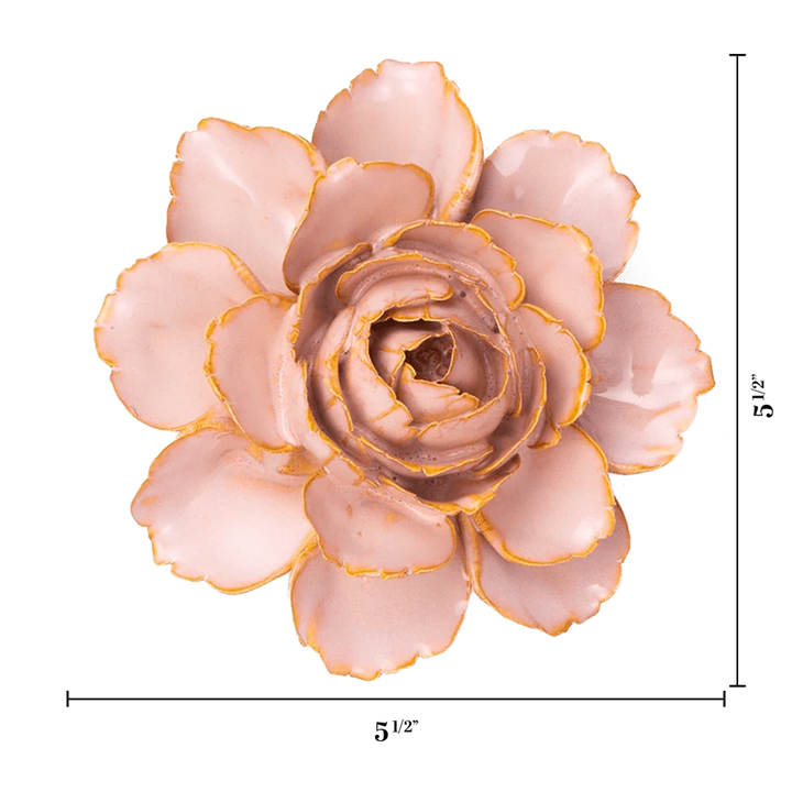 Ceramic Flower Rose Pink Camellia