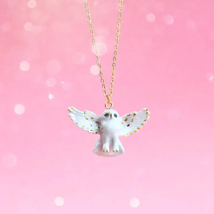 Hand-Painted Porcelain Birds of Prey Necklace