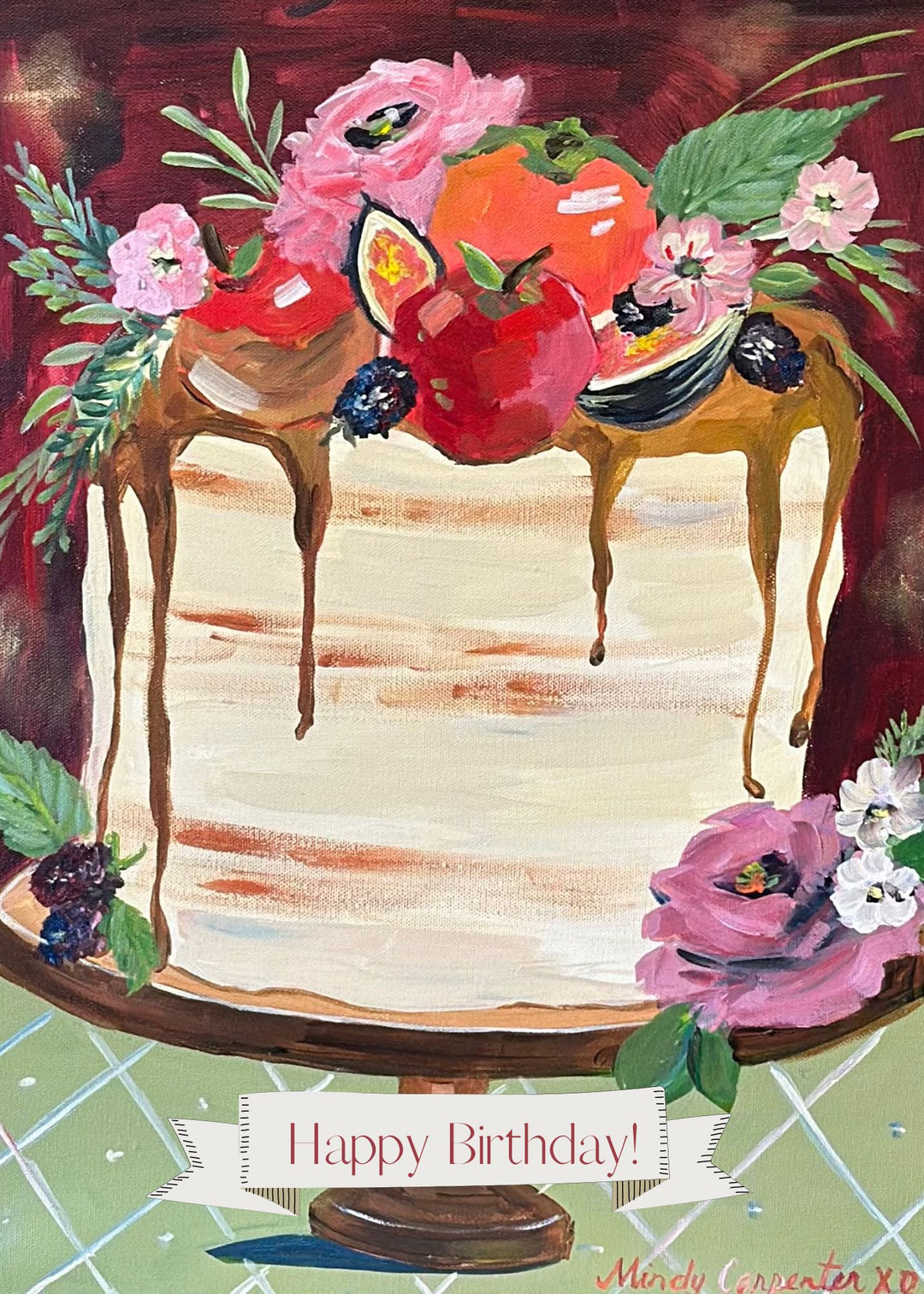Birthday Caramel Cake Greeting Card by Carpe Diem Papers