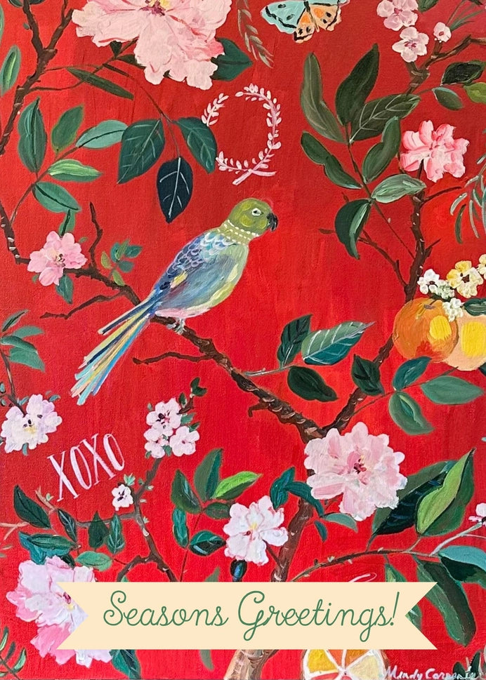 Seasons Greetings Chinoiserie Greeting Card by Carpe Diem Papers