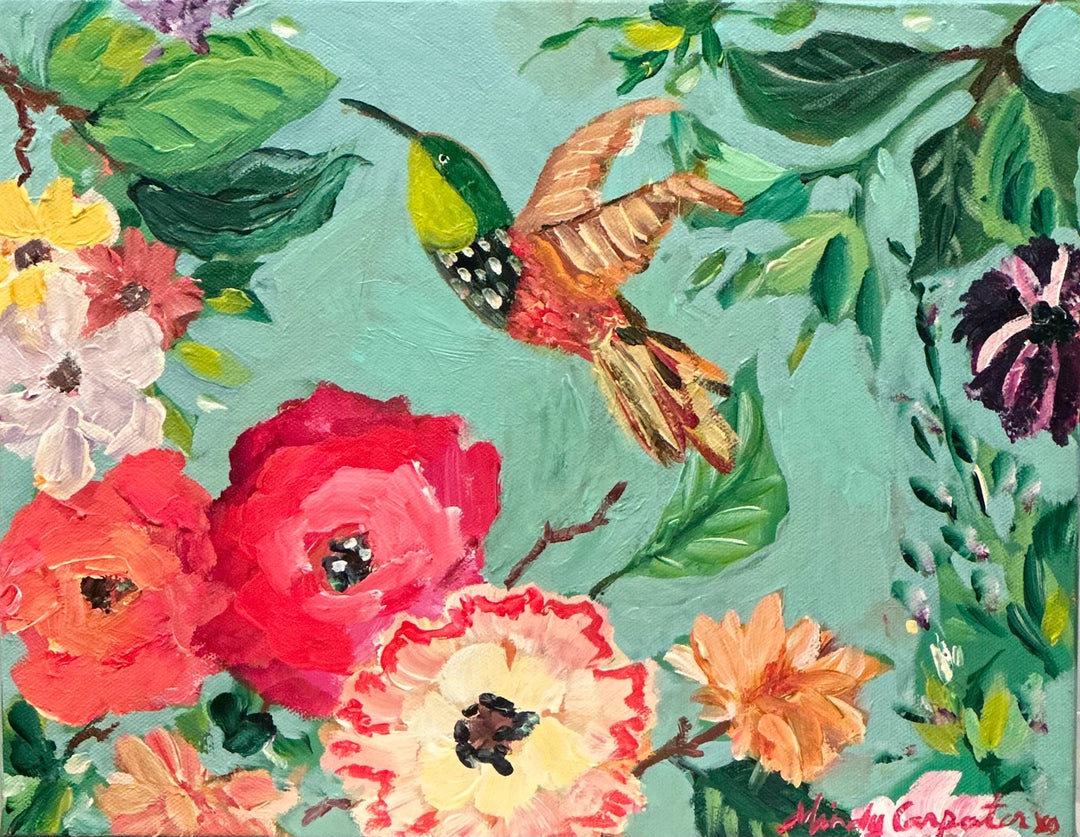Turquoise Hummingbird Greeting Card by Carpe Diem Papers