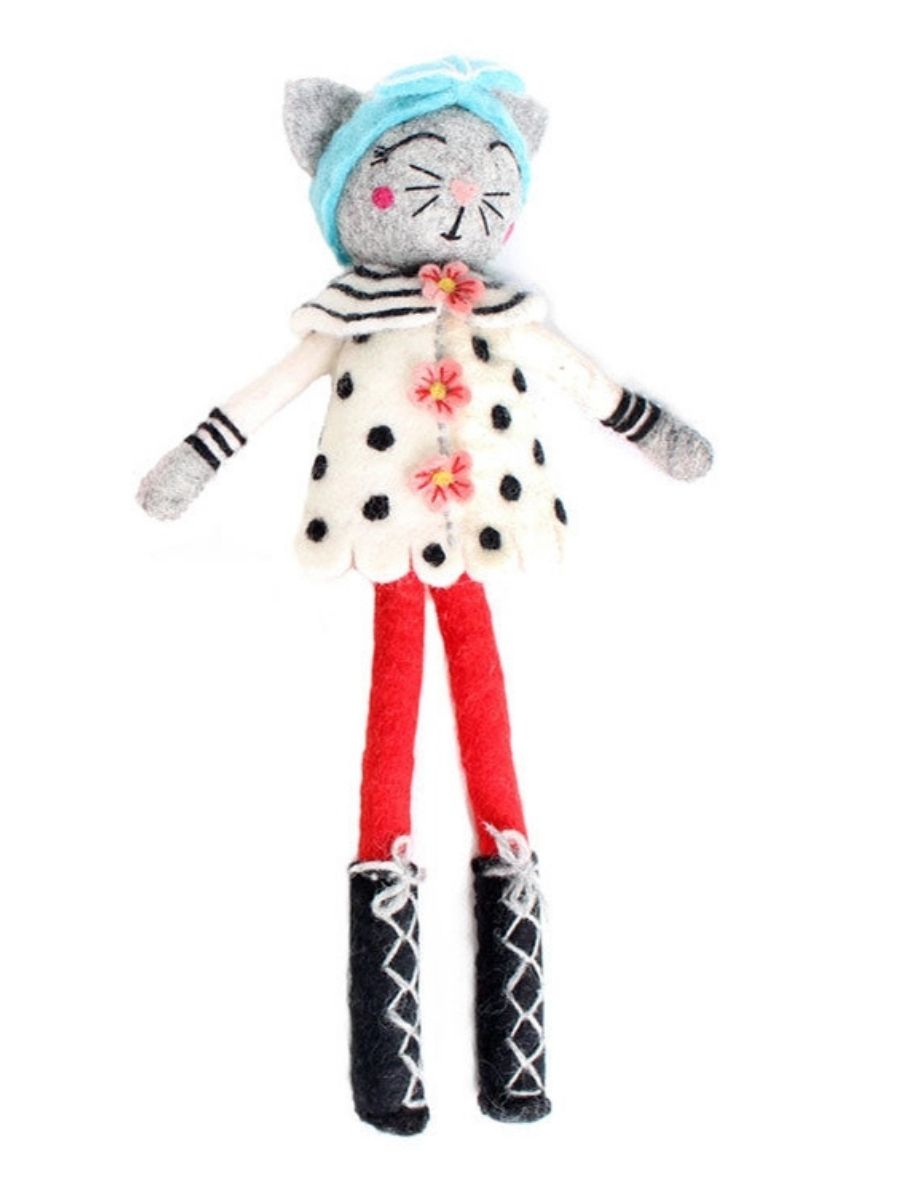 French Knot Sophia the Cat Wool Animal Friend