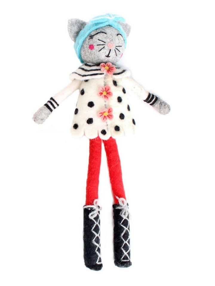 French Knot Sophia the Cat Wool Animal Friend