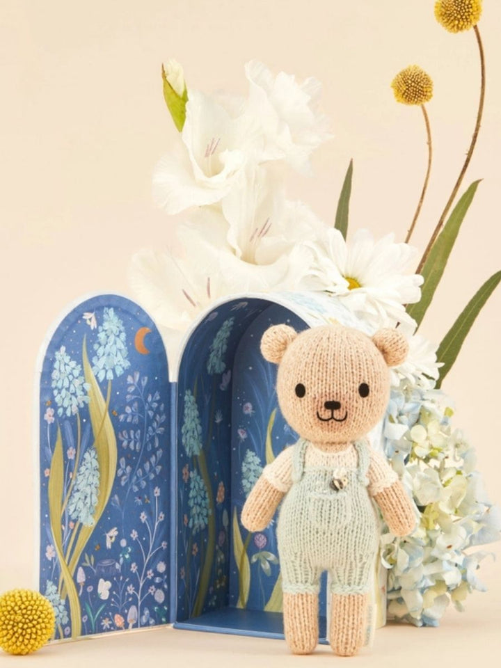 Cuddle + Kind Tiny Charlie the Honey Bear – Hand Knit Organic Cotton Stuffed Animal
