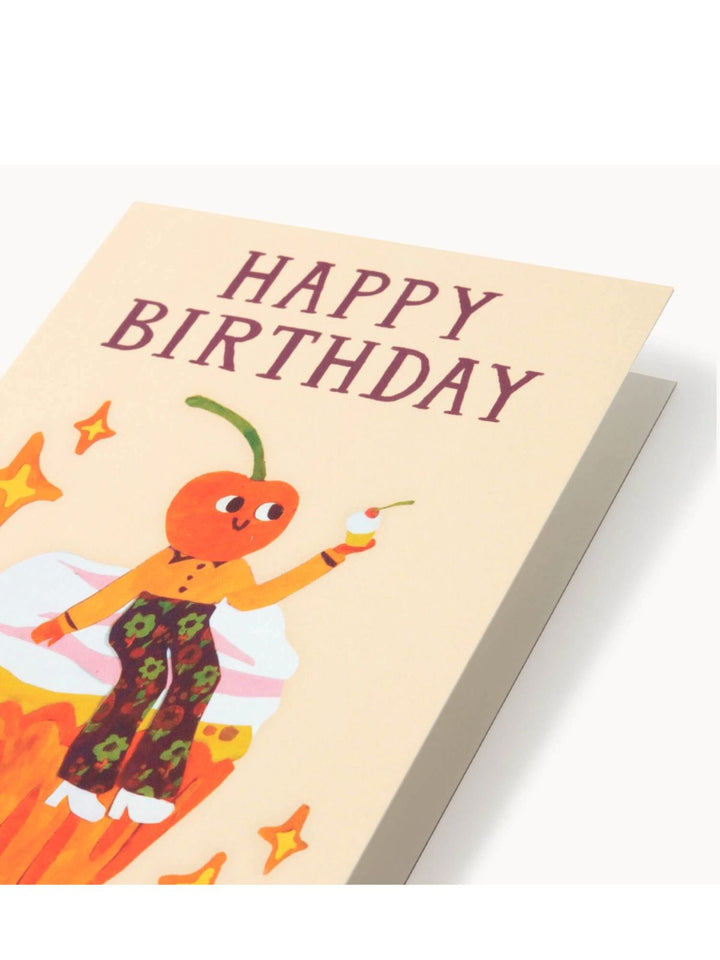 Happy Birthday Cherry Cupcake Greeting Card