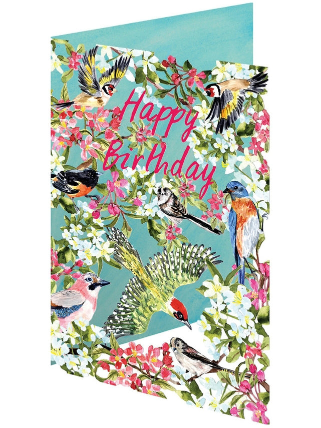 Chirping Birds Lasercut Birthday Card
