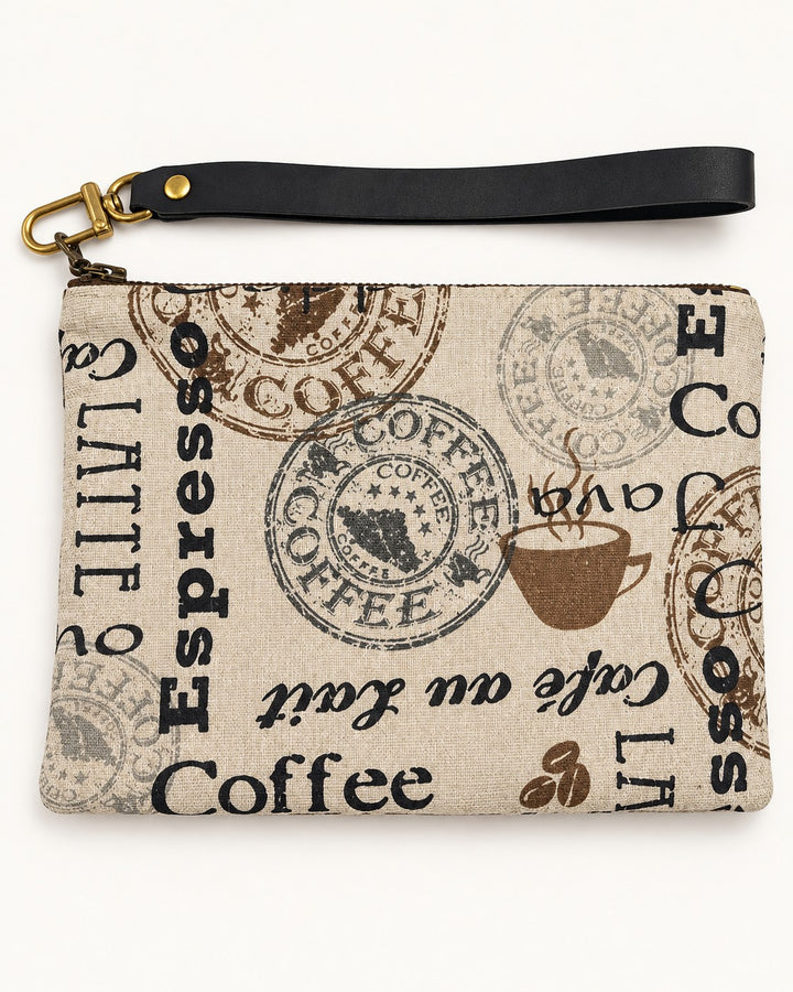 Coffee Lover’s Wristlet Purse – London Map Lining