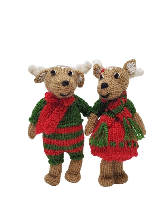 Softie Handknit Deer Ornament