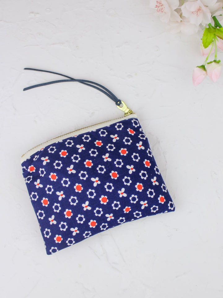 Blue Ditsy Daisies Mini Pouch