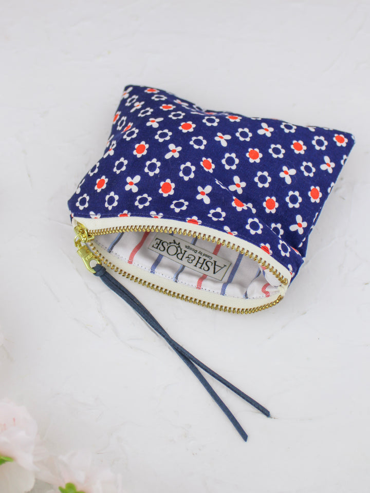 Blue Ditsy Daisies Mini Pouch