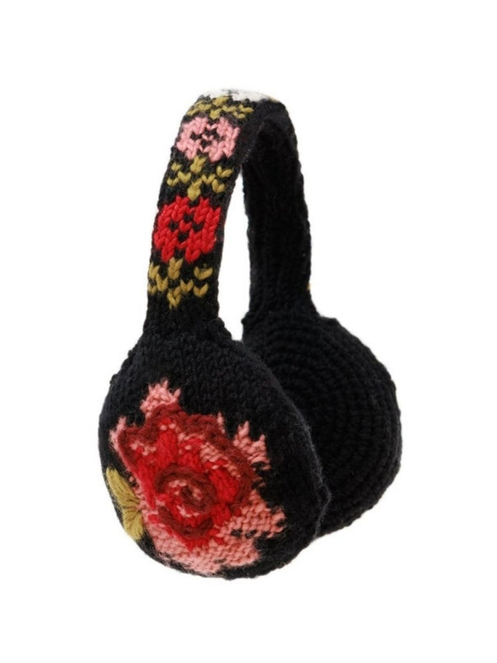 Darla French Knot Embroidered Wool Earmuffs