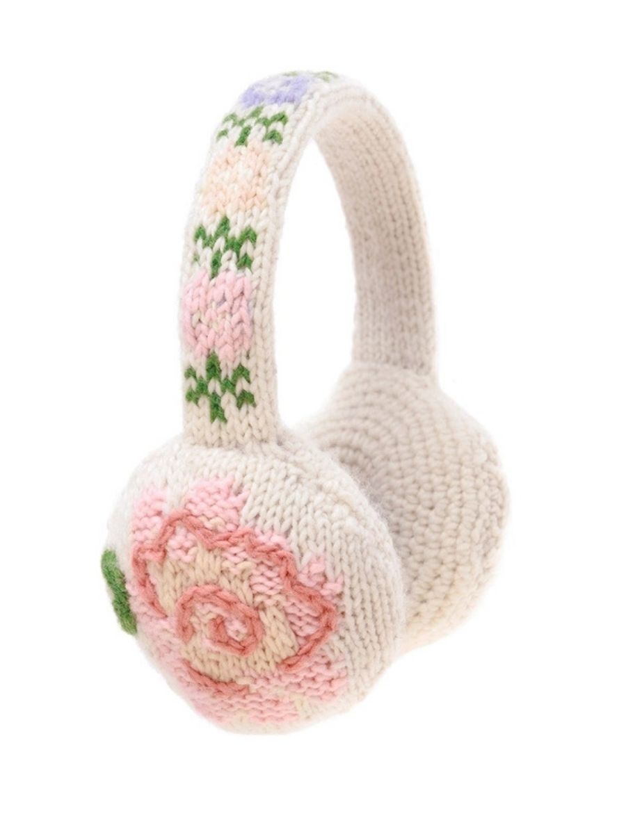 Darla French Knot Embroidered Wool Earmuffs