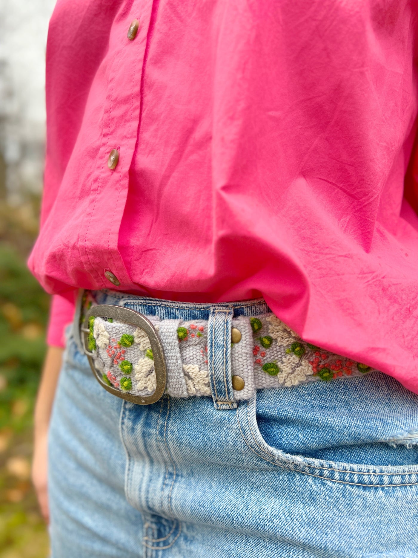Hyacinth Embroidered Belt