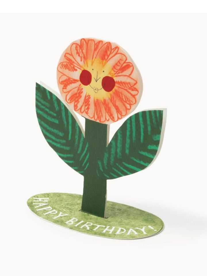 Happy Birthday Flower Stand-Up  Greeting Card