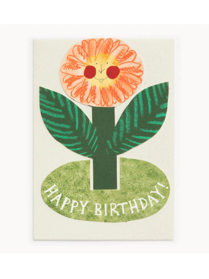 Happy Birthday Flower Stand-Up  Greeting Card