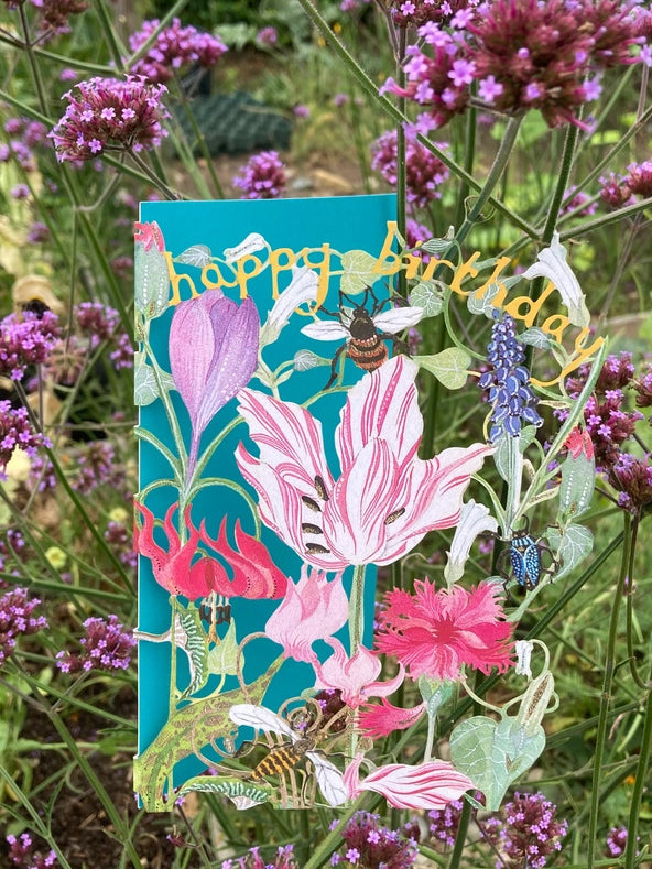 Flowers in Nature Lasercut Birthday Card