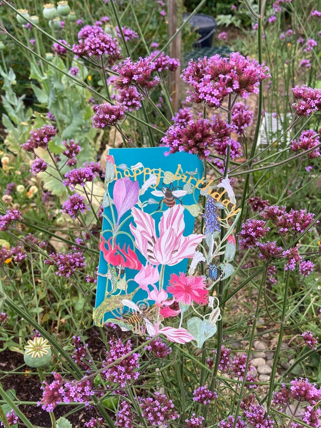 Flowers in Nature Lasercut Birthday Card