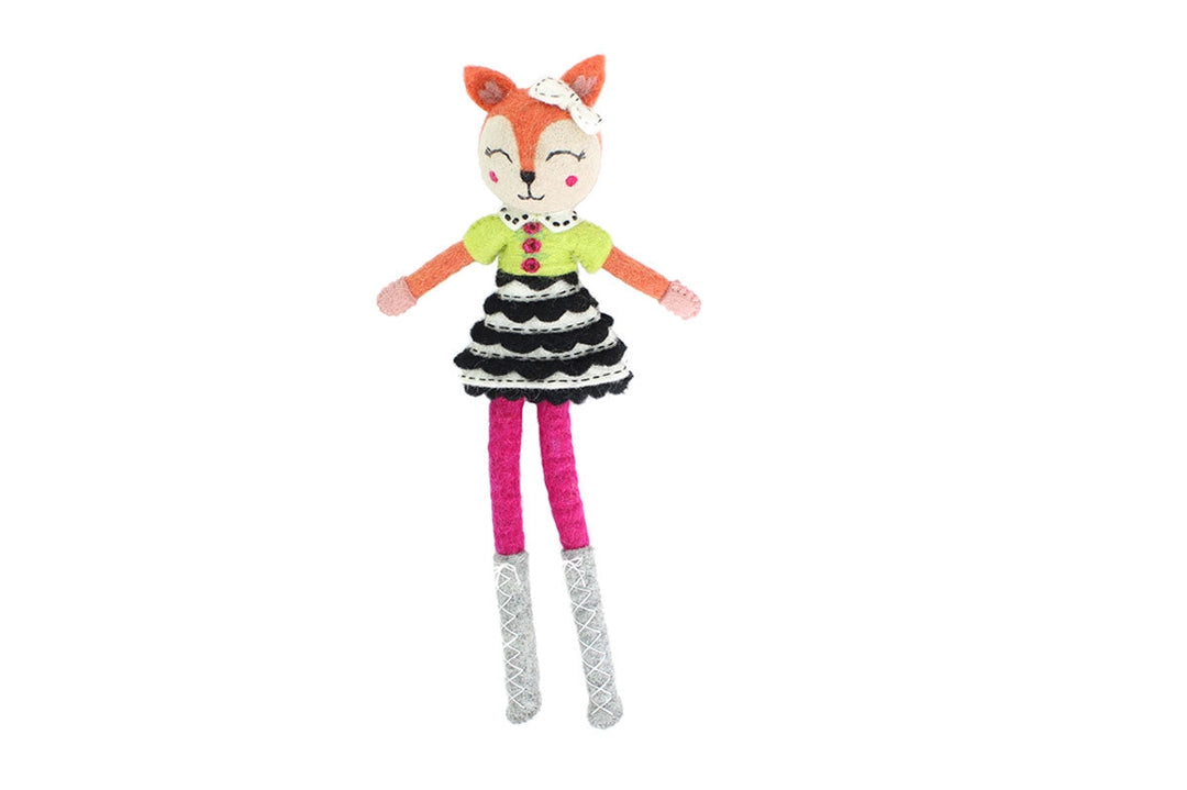 French Knot Fern the Fox Wool Animal Friend