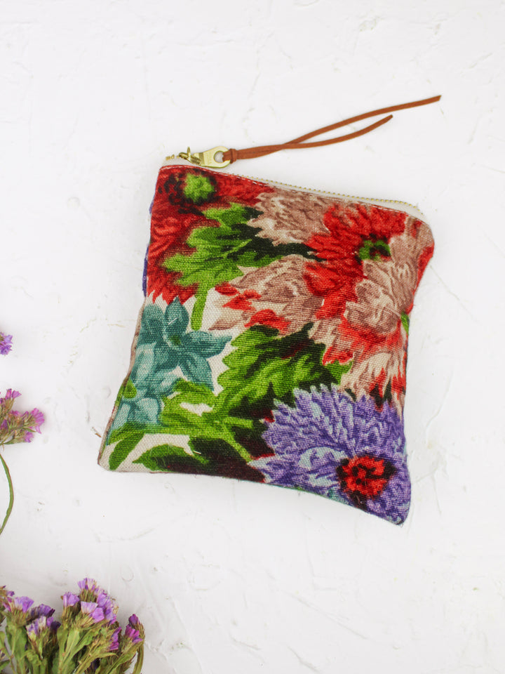 Full Bloom Square Zip Pouch