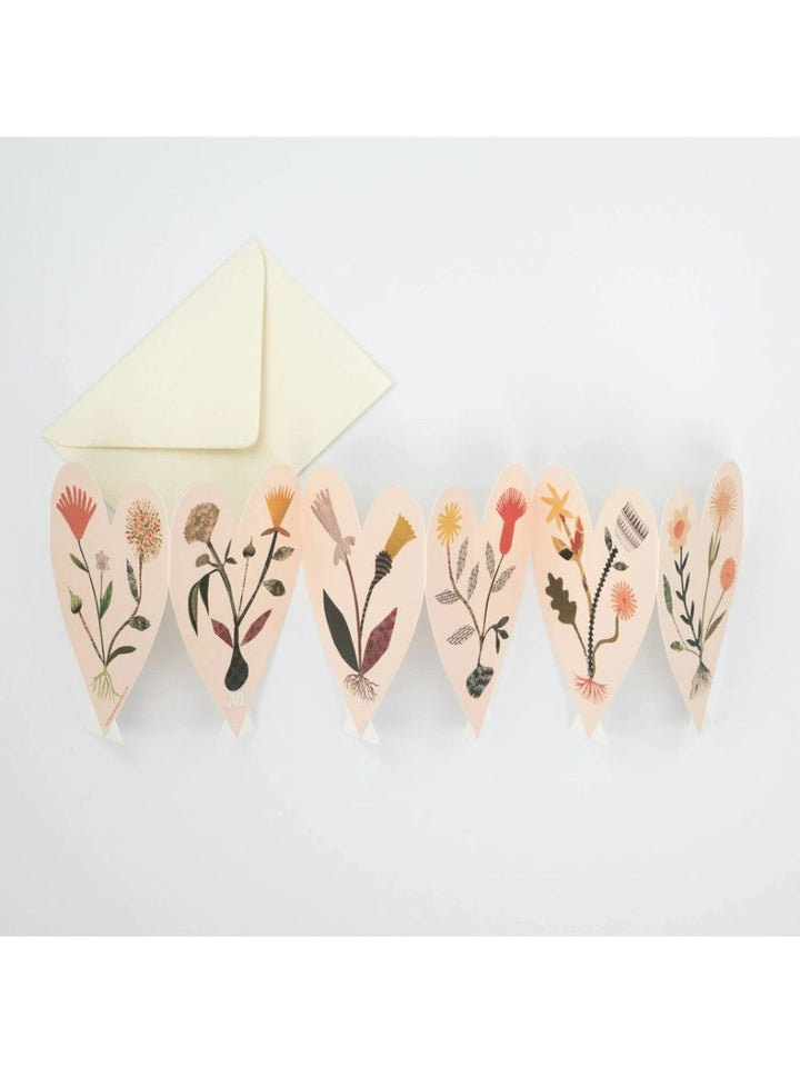 Hearts Fold Out Concertina Card
