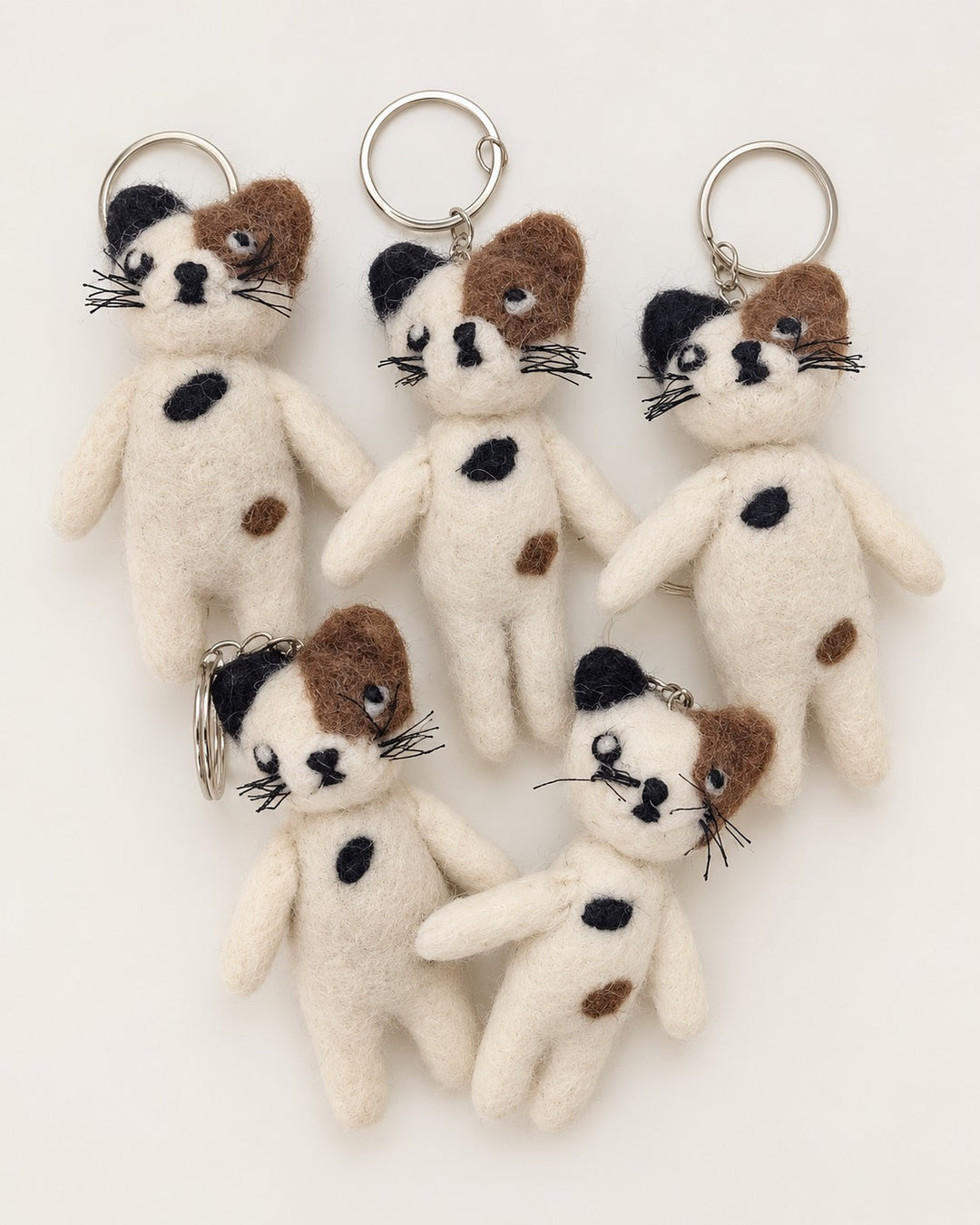 Here Kitty Kitty Keychain - hand felted