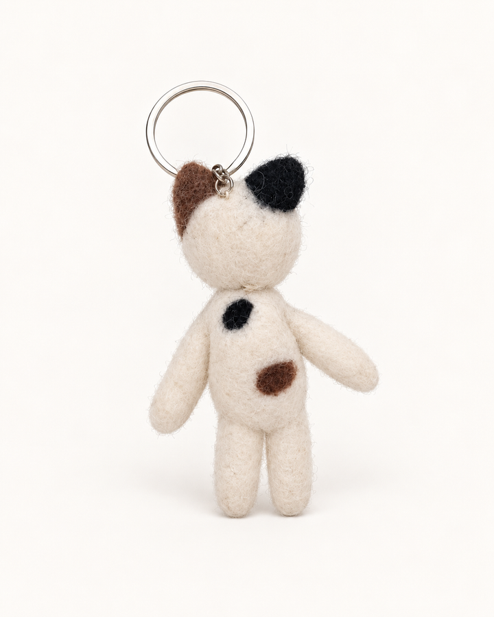 Here Kitty Kitty Keychain - hand felted