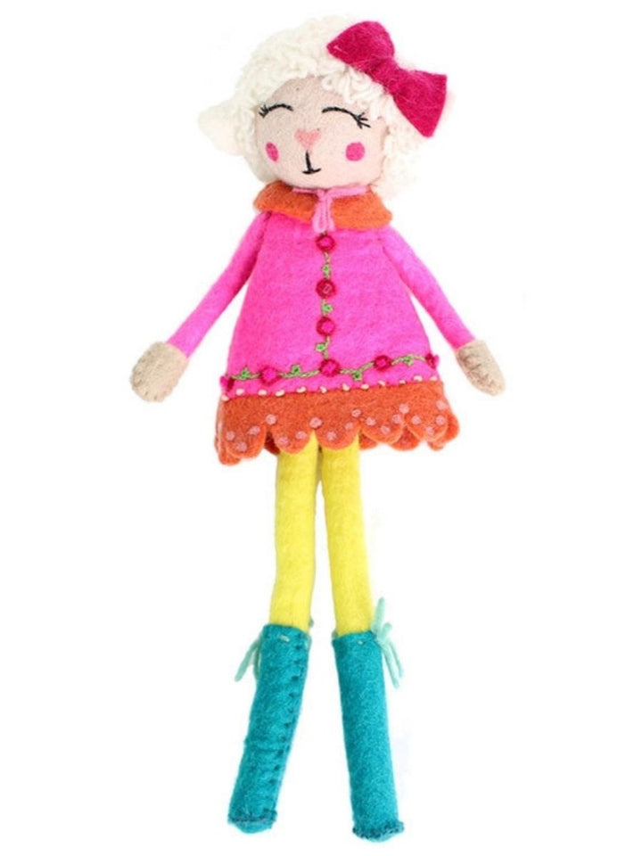 French Knot Lulu the Lamb Wool Animal Friend