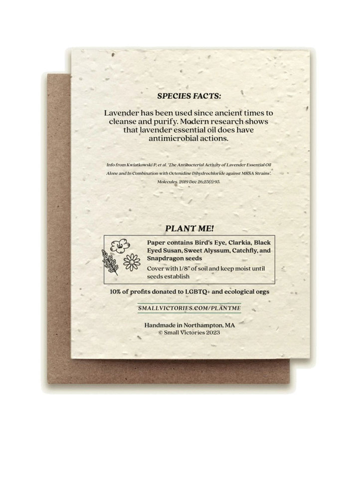 Lavender Plantable Wildflower Seeded Greeting Card