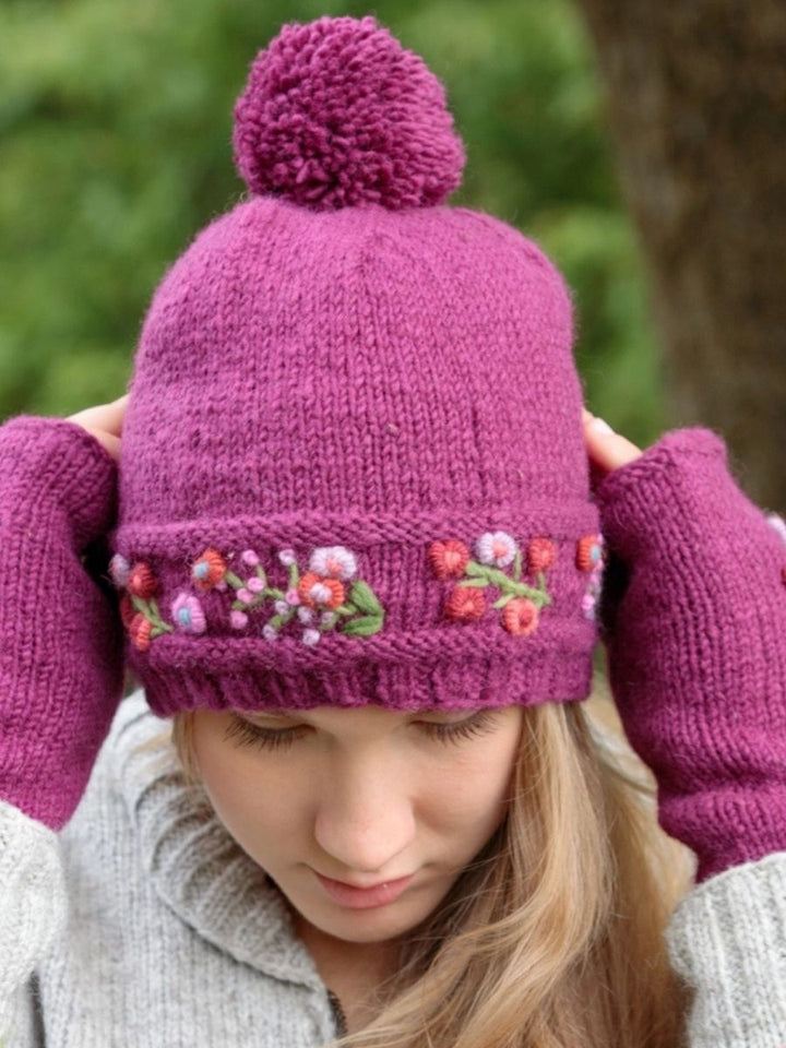 Mathilde Wool Knit Embroidered Hat