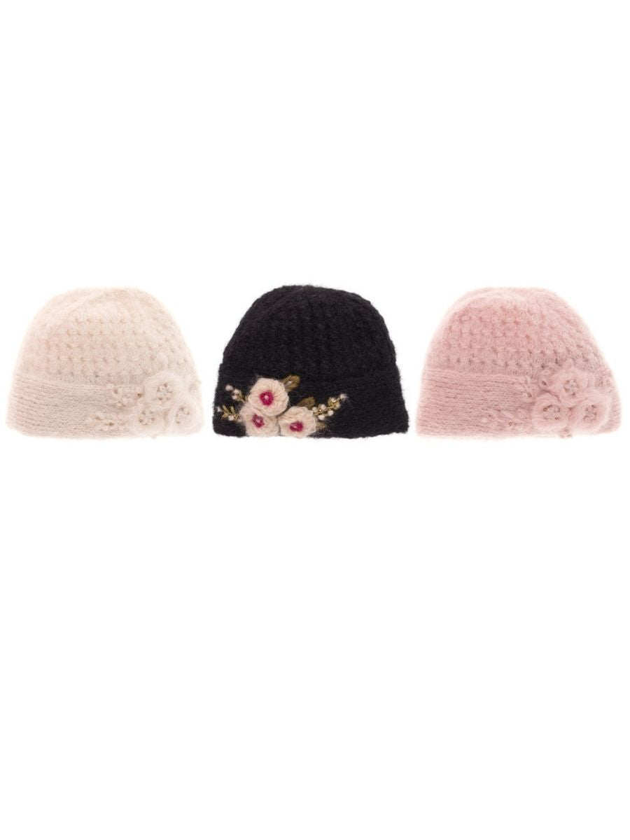 Mae Cloche French Knot Mohair Wool Hat