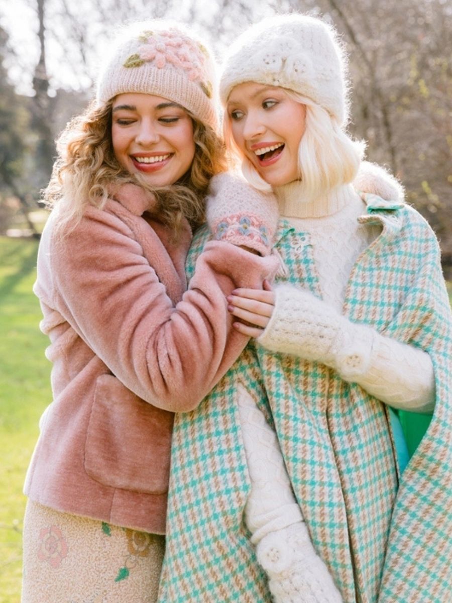 Mae Cloche French Knot Mohair Wool Hat
