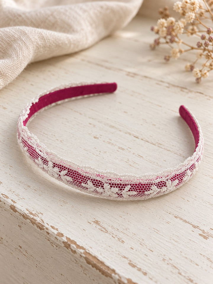 Blush Vintage Lace Skinny Headband