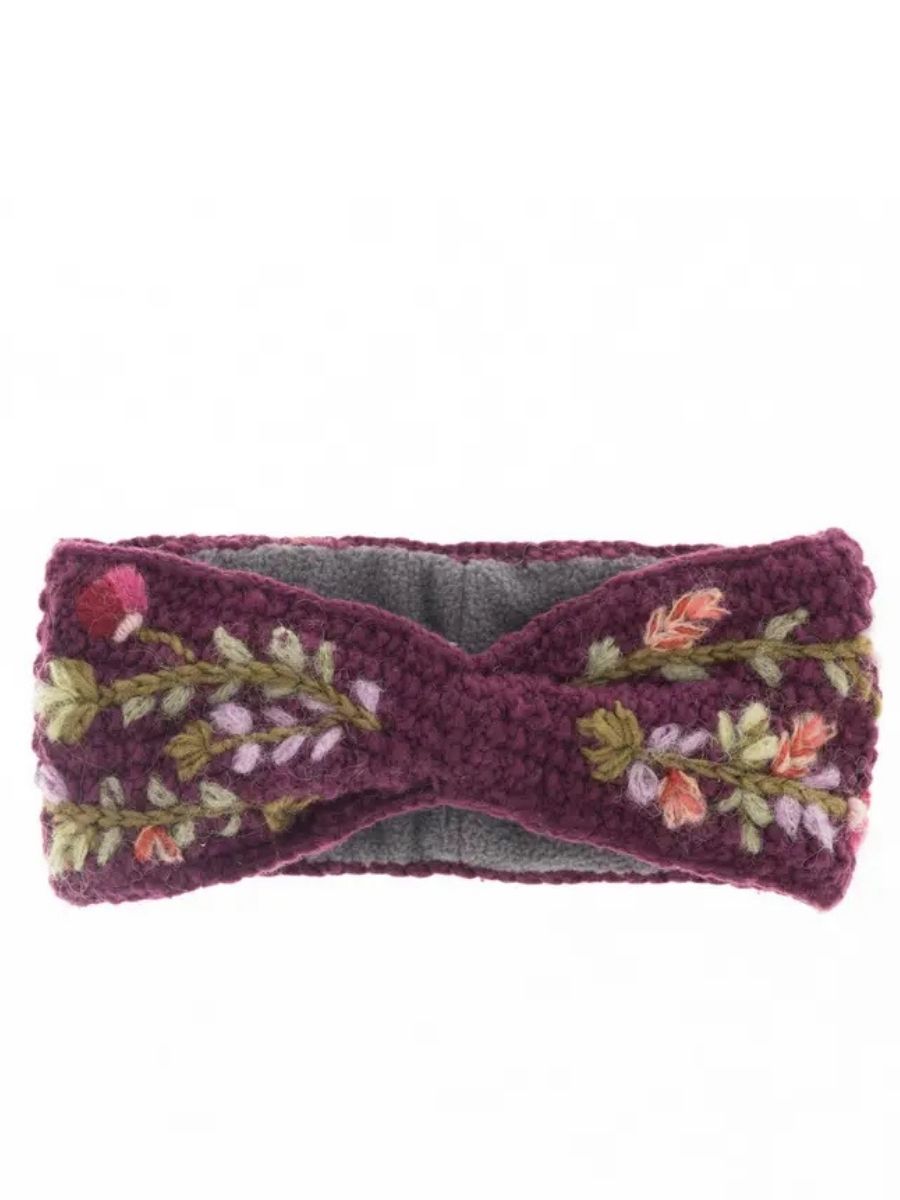 Meadow French Knot Embroidered Wool Headband