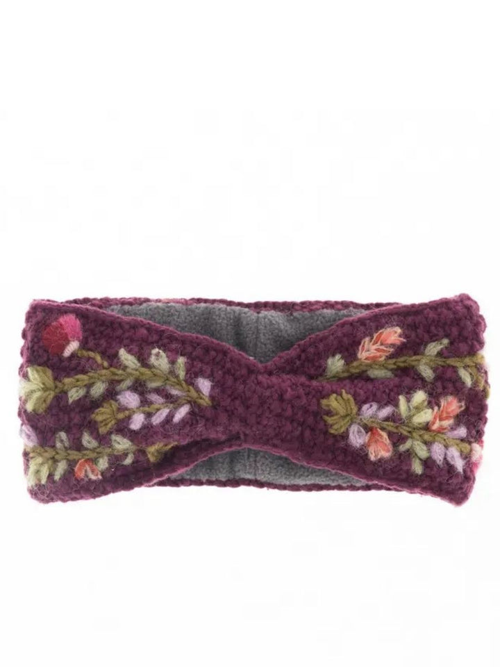 Meadow French Knot Embroidered Wool Headband