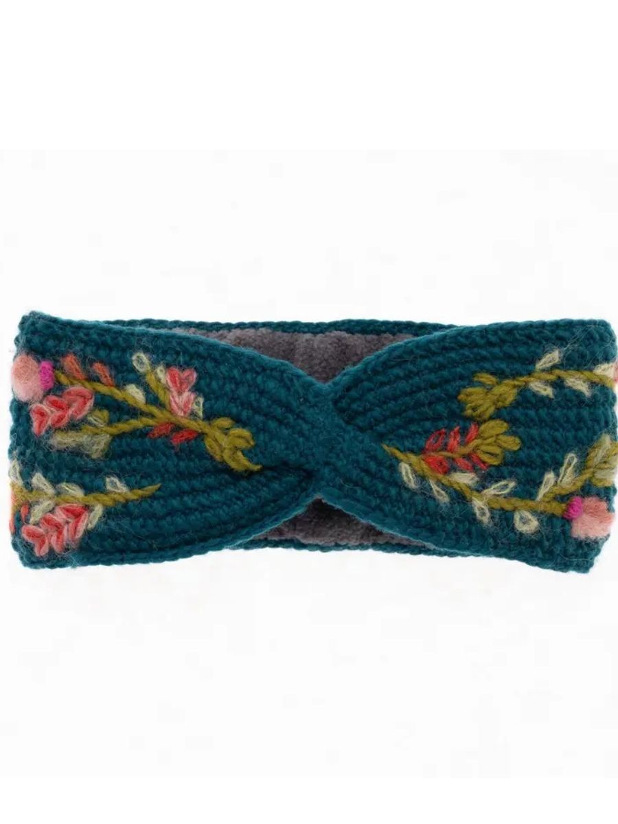 Meadow French Knot Embroidered Wool Headband