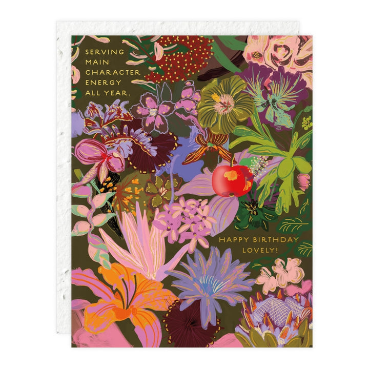 Midnight Blooms – Seeded Birthday Card