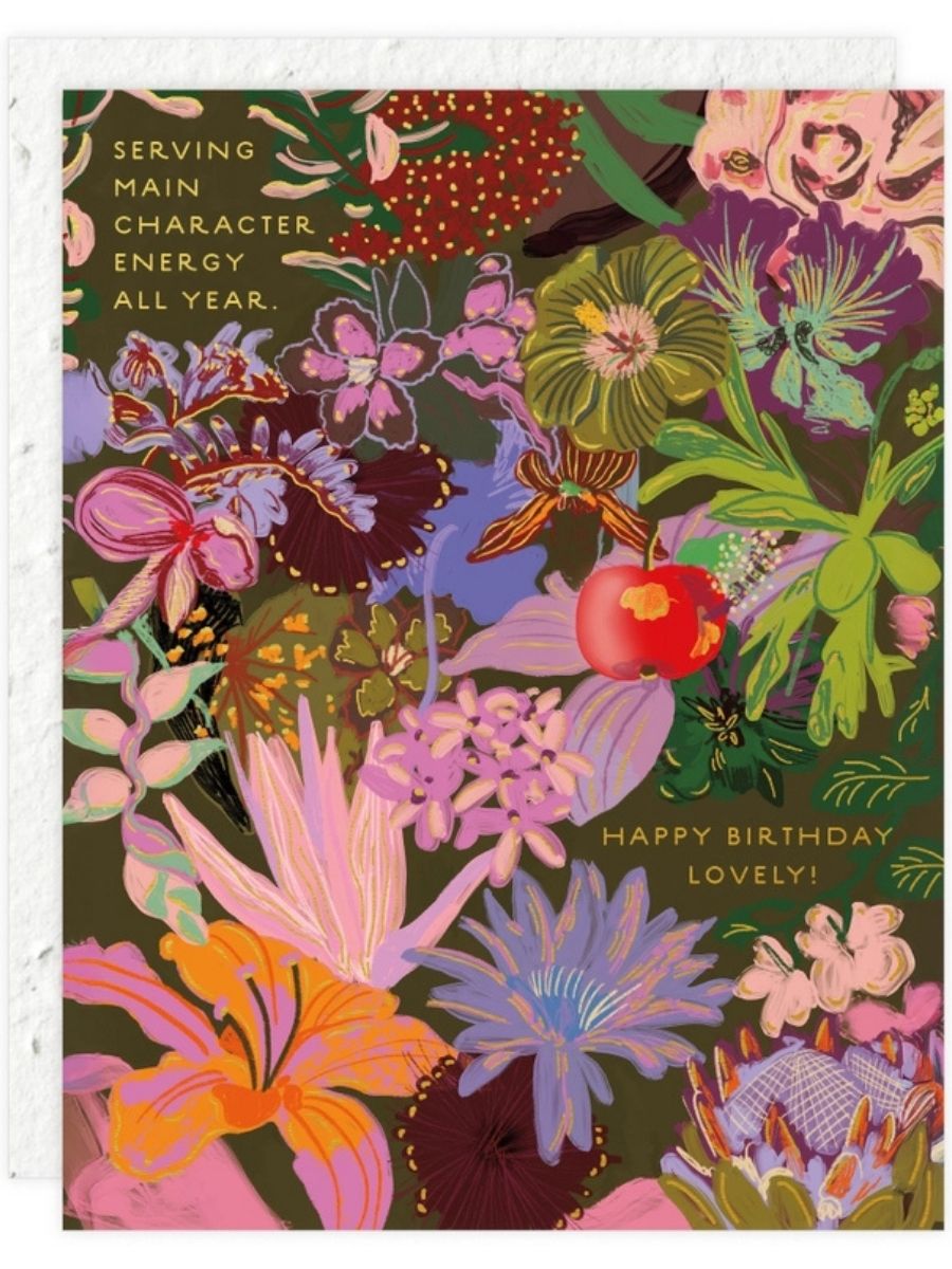 Midnight Blooms – Seeded Birthday Card