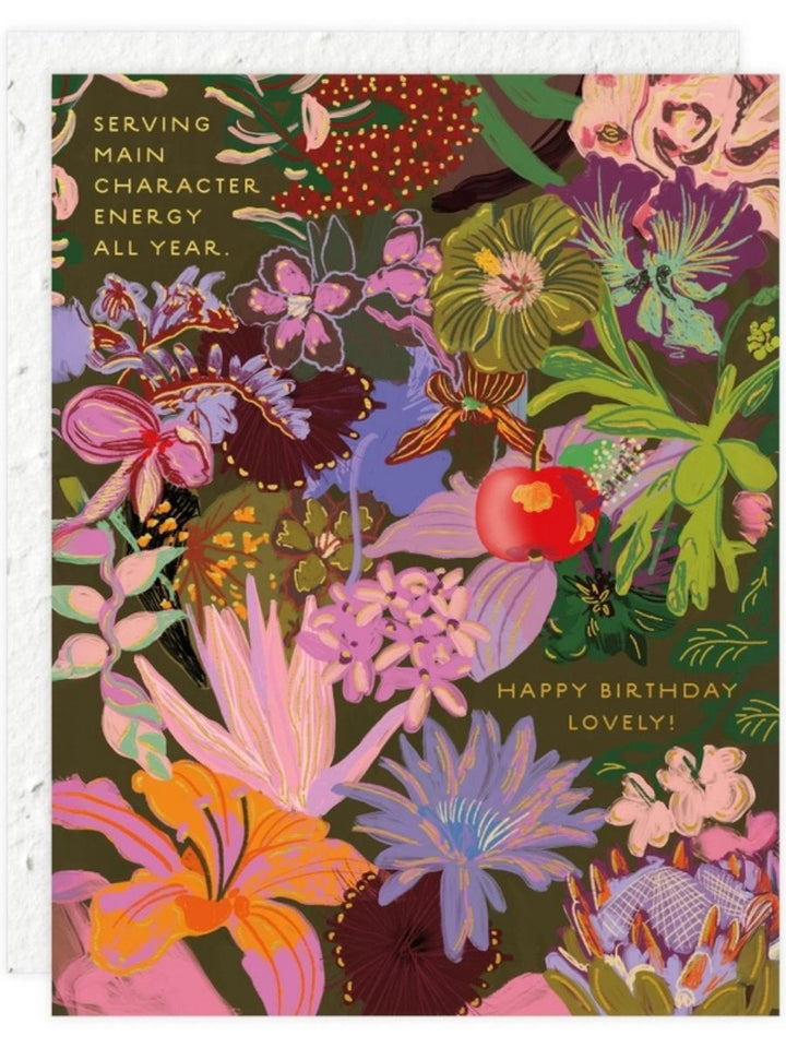 Midnight Blooms – Seeded Birthday Card