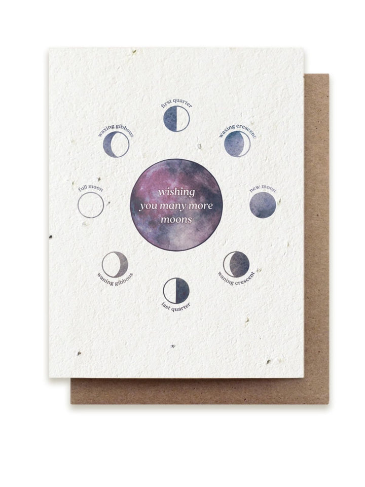 Moon Phase Birthday Plantable Wildflower Seeded Greeting Card